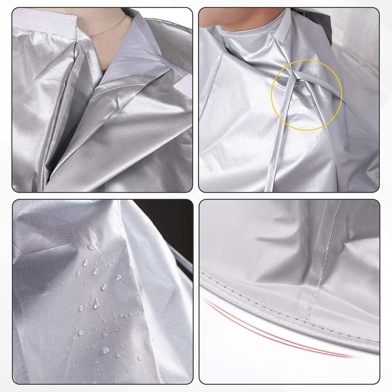 PKRFCJ 2 Pcs Hair Catcher for Haircuts, Haircut Cape, Foldable Hairdressing Umbrella Cape, Waterproof, Suitable for Adults and Children, Salon and Home Trimming/Coloring/Styling (Light Grey) - Image 5